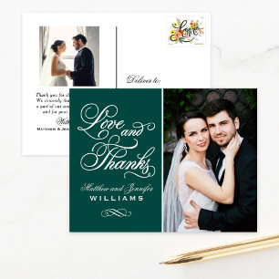 Foto van Love and Bedankt Emerald Wedding Briefkaart