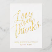 Foto van Love and Bedankt Gold Calligraphy Folie Uitnodiging (Voorkant)