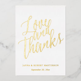 Foto van Love and Bedankt Gold Calligraphy Folie Uitnodiging