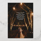 Foto van Love and Bedankt Gold Calligraphy Folie Uitnodiging (Achterkant)