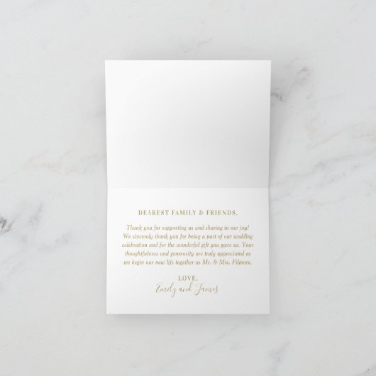 Foto van Love and Bedankt Gold Script Weduwen (Binnen)