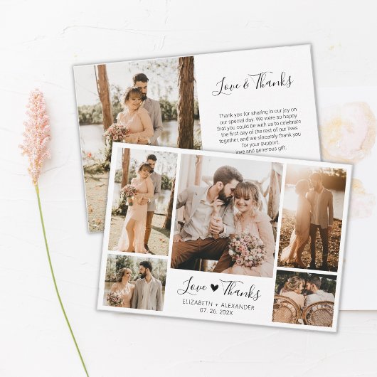 Foto van Love and Bedankt Heart Wedding Collage