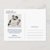 Foto van Love and Bedankt Navy Blue Wedding Briefkaart (Achterkant)