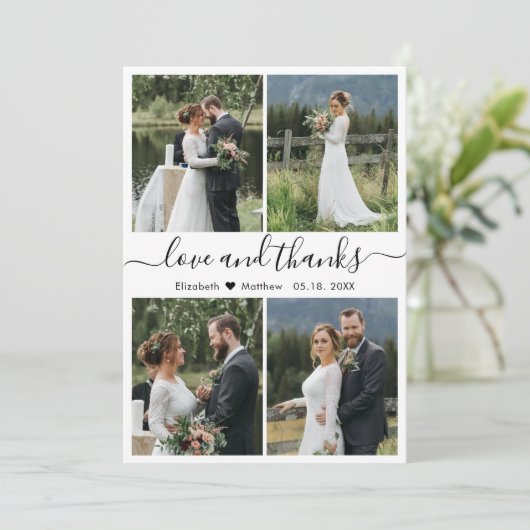 Foto van Love and Bedankt Script Collage Wedding (Staand voorkant)
