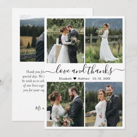 Foto van Love and Bedankt Script Collage Wedding (Voorkant / Achterkant)