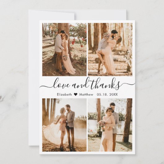 Foto van Love and Bedankt Script Collage Wedding H (Voorkant)