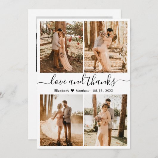 Foto van Love and Bedankt Script Collage Wedding H (Voorkant / Achterkant)