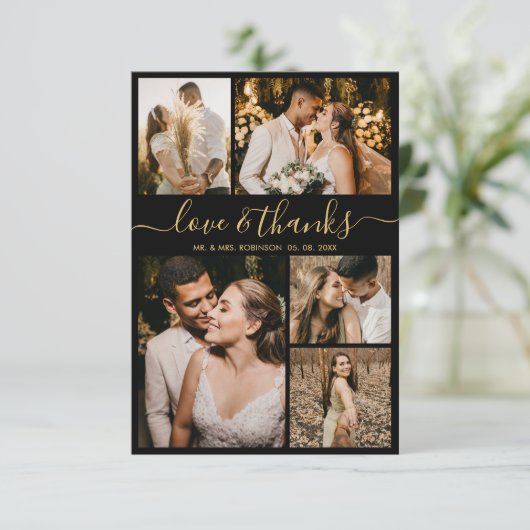 Foto van Love and Bedankt Script Collage Wedding H (Staand voorkant)