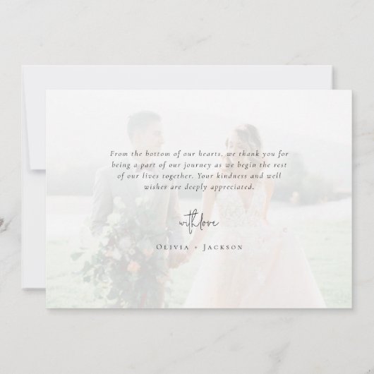 Foto van Love and Bedankt Script Collage Wedding Kaart (Achterkant)