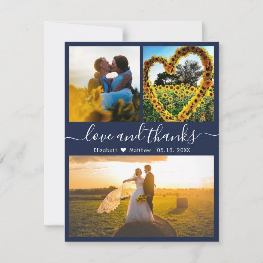 Foto van Love and Bedankt Script Navy Weddenschap (Voorkant)