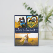 Foto van Love and Bedankt Script Navy Weddenschap (Staand voorkant)