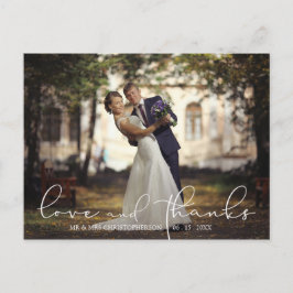 Foto van Love and Bedankt Script Wedding Briefkaart