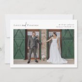 Foto van Love and Bedankt Script Wedding Kaart (Voorkant)