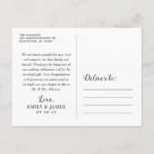 Foto van Love and Bedankt Script Weduwen Hartelijk Briefkaart (Achterkant)