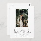 Foto van Love and Bedankt Script Weduwen Hartelijk Briefkaart (Voorkant / Achterkant)