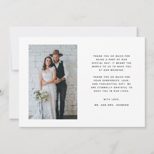 Foto van Love and Bedankt Simple Wedding Photo (Achterkant)