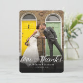 Foto van Love and Bedankt Trendy Script Modern Wed (Staand voorkant)