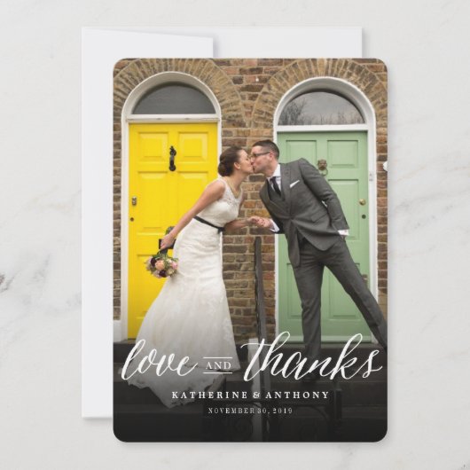 Foto van Love and Bedankt Trendy Script Modern Wed (Voorkant)