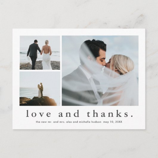 Foto van Love and Bedankt Wedding Briefkaart (Voorkant)