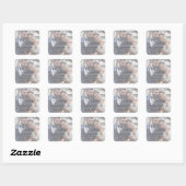 Foto van Love and Bedankt Wedding Favor Vierkante Sticker (Vel)