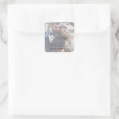 Foto van Love and Bedankt Wedding Favor Vierkante Sticker (Tas)