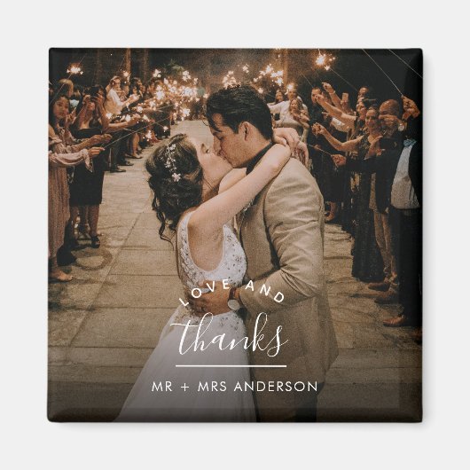 Foto van Love and Bedankt Wedding Magneet (Voorkant)
