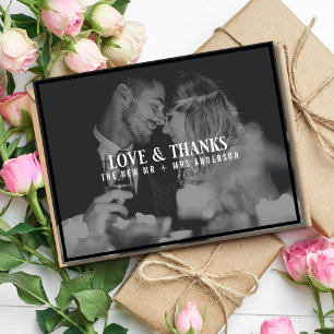 Foto van Love and Bedankt Wedding   Overschrijding Briefkaart