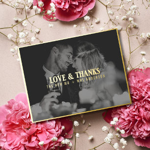 Foto van Love and Bedankt Wedding   Overschrijding Folie Feestdagen Briefkaart