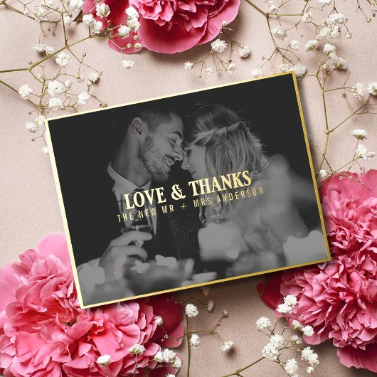 Foto van Love and Bedankt Wedding | Overschrijding Folie Feestdagen Briefkaart