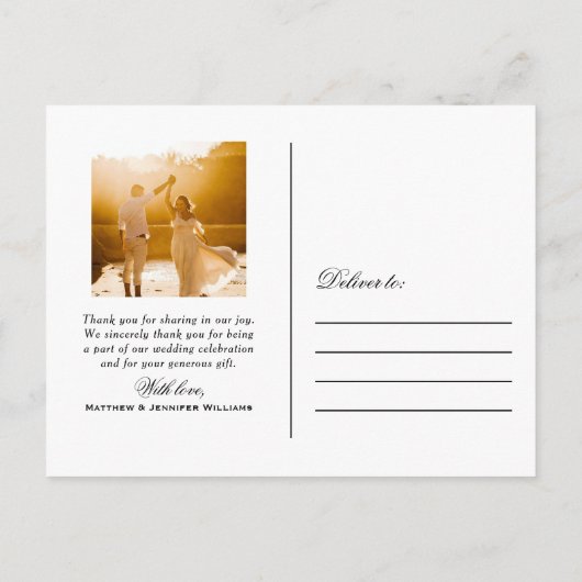 Foto van Love and Bedankt Yellow Weddenschap Harte Briefkaart (Achterkant)