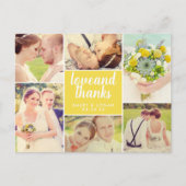 Foto van Love and Bedankt Yellow Wedding Collage Briefkaart (Voorkant)