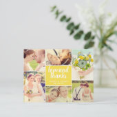 Foto van Love and Bedankt Yellow Wedding Collage Briefkaart (Staand voorkant)