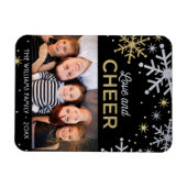 Foto van Love and Cheer Silver en Gold Snowflakes Magneet (Horizontaal)