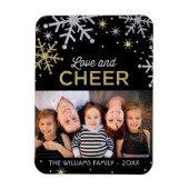 Foto van Love and Cheer Silver en Gold Snowflakes Magneet (Verticaal)