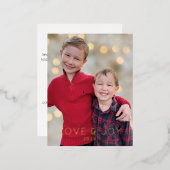 Foto van Love and Joy Kinder Folie Feestdagen Briefkaart (Voorkant / Achterkant)