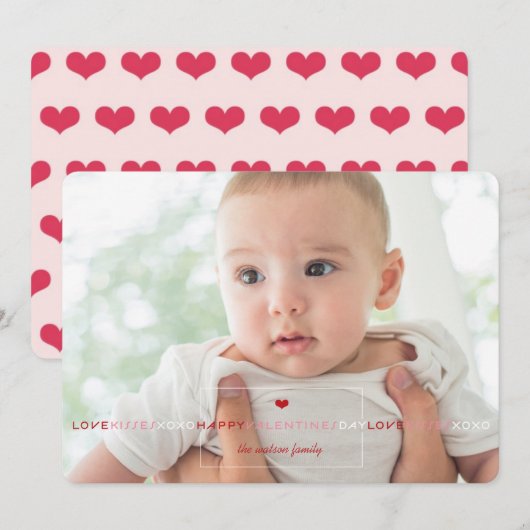 Foto van Love and Kisses XOXO Box Valentijnsdag Feestdagenkaart (Voorkant / Achterkant)