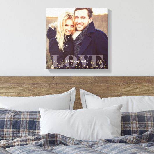 Foto van Love and Sparkles Canvas Afdruk (Insitu (Slaapkamer))