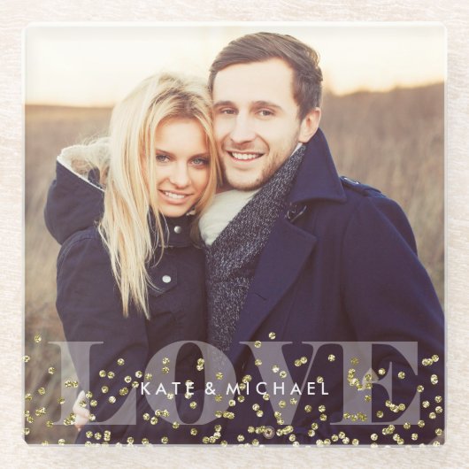 Foto van Love and Sparkles Glazen Onderzetter (Voorkant)