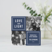 Foto van Love & Light Modern Hanukkah Feestdagenkaart (Staand voorkant)