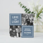 Foto van Love & Light Modern Hanukkah Feestdagenkaart (Staand voorkant)