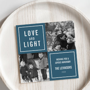Foto van Love & Light Modern Hanukkah Feestdagenkaart