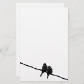 Foto van Love/Sparrow Pair B&W Briefpapier (Voorkant / Achterkant)