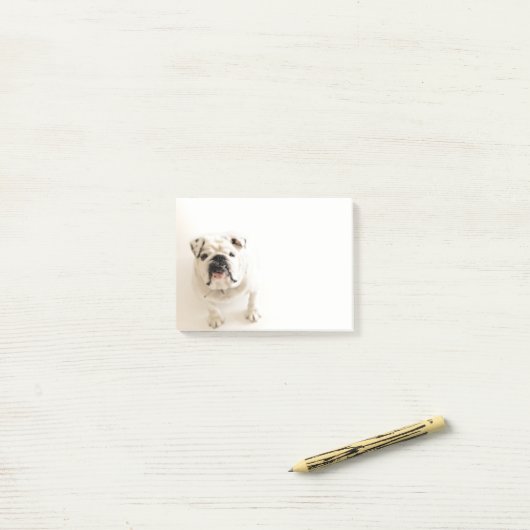 Foto van Loyal White Bulldog Post-it® Notes (Op bureau)