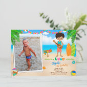 Foto van Luau verjaardagsuitnodiging Tropisch stra Kaart (Staand voorkant)