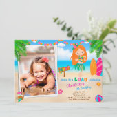 Foto van Luau verjaardaguitnodiging strand van Haw Kaart (Staand voorkant)
