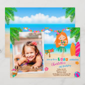 Foto van Luau verjaardaguitnodiging strand van Haw Kaart (Voorkant / Achterkant)
