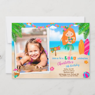 Foto van Luau verjaardaguitnodiging strand van Haw Kaart