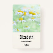 Foto van  madeliefjes in een veld badge (Voorkant)