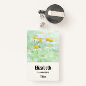 Foto van  madeliefjes in een veld badge (Achterkant met intrekbare)