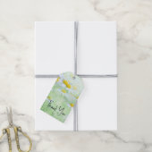 Foto van madeliefjes in een veld cadeaulabel (Met Touw)